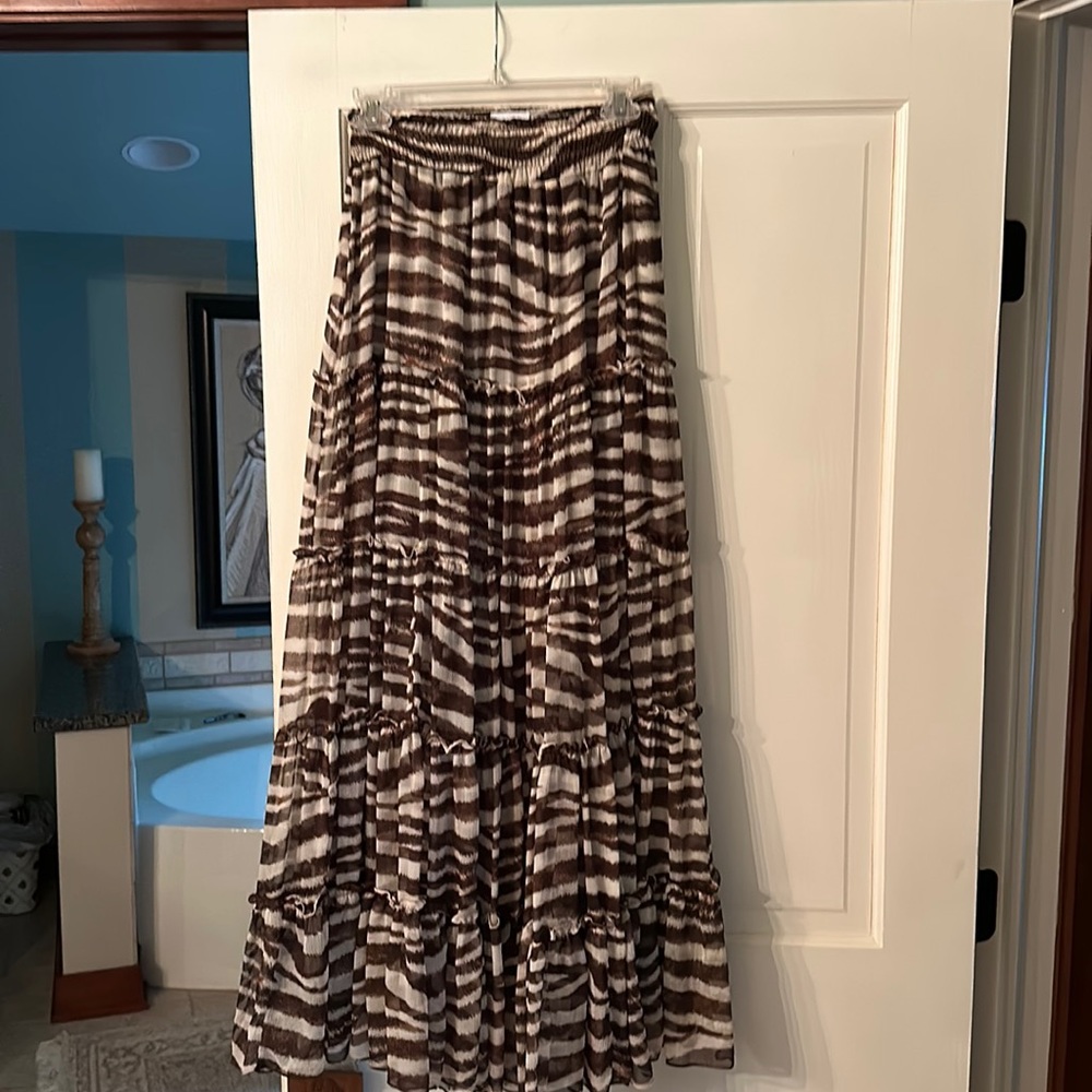 Shear animal print skirt